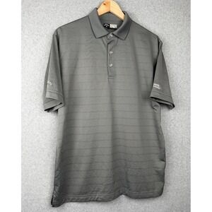 Callaway Opti-Dri Polo Shirt Gray Striped Martin Marietta Men M (read desc)